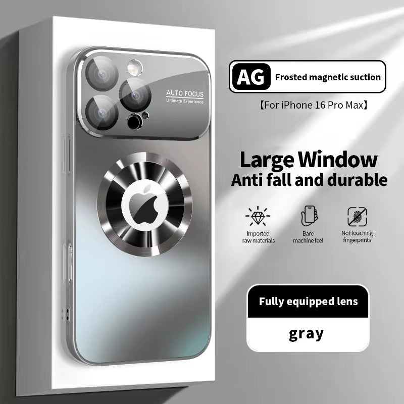 New Titanium Metallic Luxury Matte Case for Iphone 16 15 14 13 12 11 Pro Max plus for Magsafe Glass Lens Camera Protection Cover