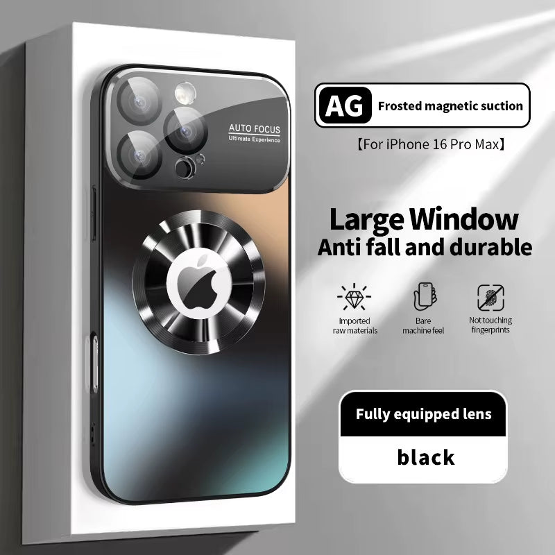 New Titanium Metallic Luxury Matte Case for Iphone 16 15 14 13 12 11 Pro Max plus for Magsafe Glass Lens Camera Protection Cover