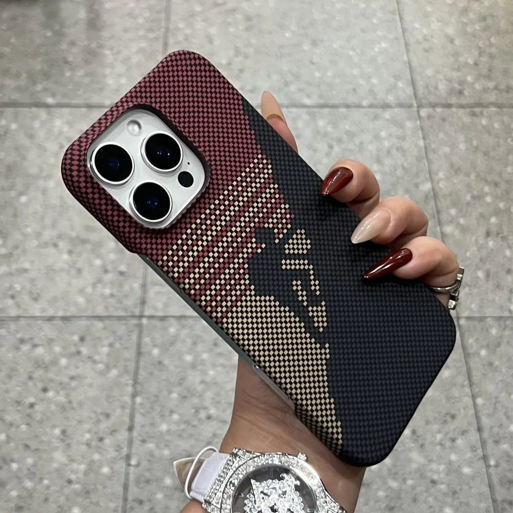 Funda rígida ultradelgada de PC para iPhone 17, Air 16, 15, 14, 13, 12 y 17 Pro Max Plus, con textura de fibra de carbono esmerilada y transpirable.