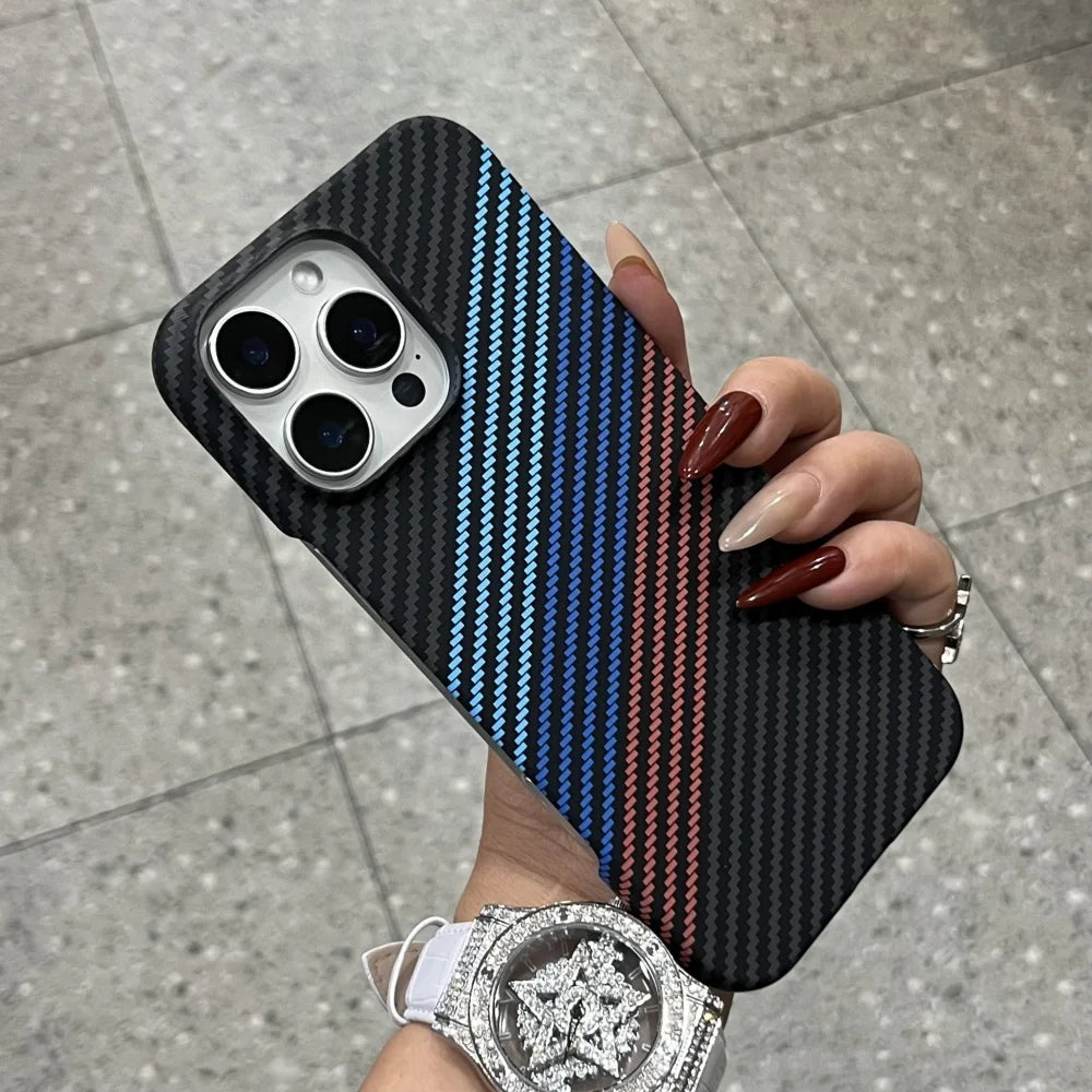 Funda rígida ultradelgada de PC para iPhone 17, Air 16, 15, 14, 13, 12 y 17 Pro Max Plus, con textura de fibra de carbono esmerilada y transpirable.