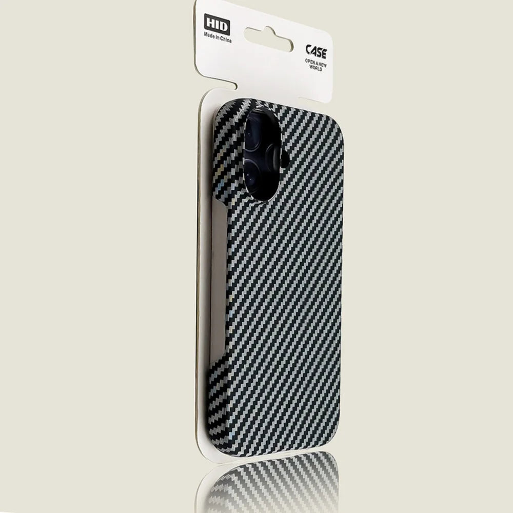 Funda rígida ultradelgada de PC para iPhone 17, Air 16, 15, 14, 13, 12 y 17 Pro Max Plus, con textura de fibra de carbono esmerilada y transpirable.