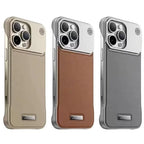 PU Leather Magnetic Case for Iphone 17 Air 11 12 13 14 15 16 Pro Max plus Mini Wireless Charging Frameless Case